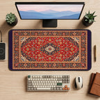 Red Persian Rug Medallion desk mat — product mockup 2
