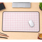 Pastel Pink Gingham desk mat — product mockup 1