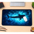 Whale Shark in Blue Water desk mat — product mockup 1