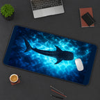 Whale Shark in Blue Water desk mat — product mockup 3