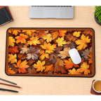 Golden Autumn Maple Leaves desk mat — product mockup 1
