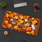 Golden Autumn Maple Leaves desk mat — product mockup 3