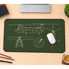 Tandem Rotor Helicopter Blueprint desk mat — product mockup 1