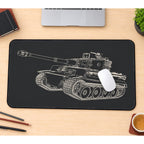 Vintage Tank Technical Drawing desk mat — product mockup 1