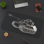 Vintage Tank Technical Drawing desk mat — product mockup 3