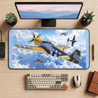 Historic Fighter Above Clouds desk mat — product mockup 2
