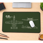 Aircraft Blueprint on Olive desk mat — product mockup 1