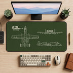 Aircraft Blueprint on Olive desk mat — product mockup 2