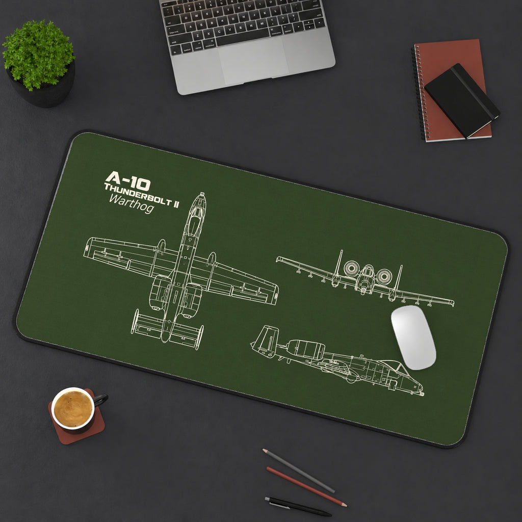 Aircraft Blueprint on Olive desk mat — product mockup 3