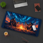 Knights Around a Starry Campfire desk mat — product mockup 3