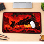 Outlaw Rider and Steam Train desk mat — product mockup 1