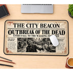 Zombie Outbreak Newspaper desk mat — product mockup 1