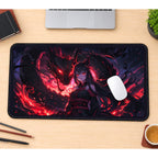Red Dragon and Anime Warrior desk mat — product mockup 1