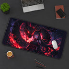 Red Dragon and Anime Warrior desk mat — product mockup 3