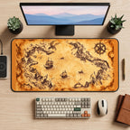 Antique Pirate Treasure Map desk mat — product mockup 2