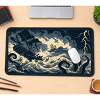 Stormy Pirate Ship and Kraken desk mat — product mockup 1