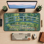 Garden Bridge over Lily Pond desk mat — product mockup 2
