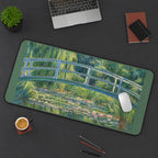 Garden Bridge over Lily Pond desk mat — product mockup 3