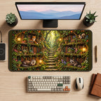 Enchanted Woodland Library desk mat — product mockup 2