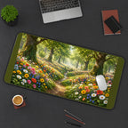 Sunlit Forest Wildflower Path desk mat — product mockup 3