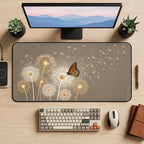 Monarch Butterfly and Dandelions desk mat — product mockup 2