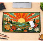 Retro Sunset Wildflower Valley desk mat — product mockup 1