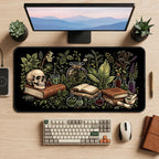 Gothic Apothecary Books and Skull desk mat — product mockup 2