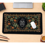 Black Raven Botanical Tapestry desk mat — product mockup 1