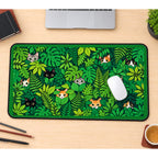 Peeking Cats in Green Leaves desk mat — product mockup 1