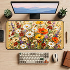 Painterly Meadow Wildflowers desk mat — product mockup 2