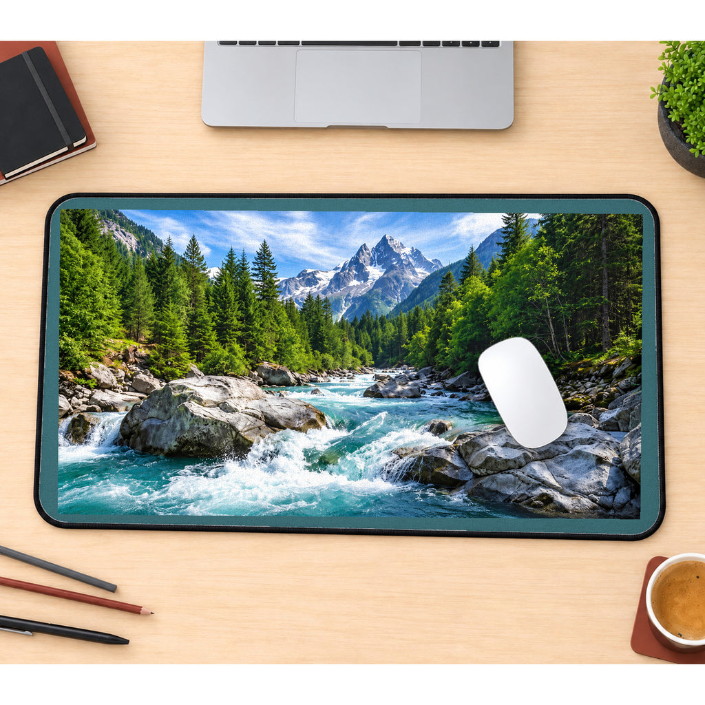 Rocky Mountain River Rapids desk mat — product mockup 1