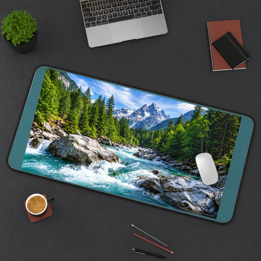Rocky Mountain River Rapids desk mat — product mockup 3