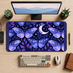 Purple Lunar Moth Garden desk mat — product mockup 2