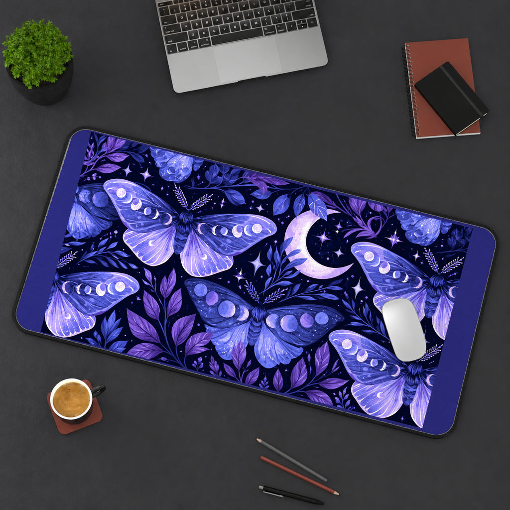 Purple Lunar Moth Garden desk mat — product mockup 3