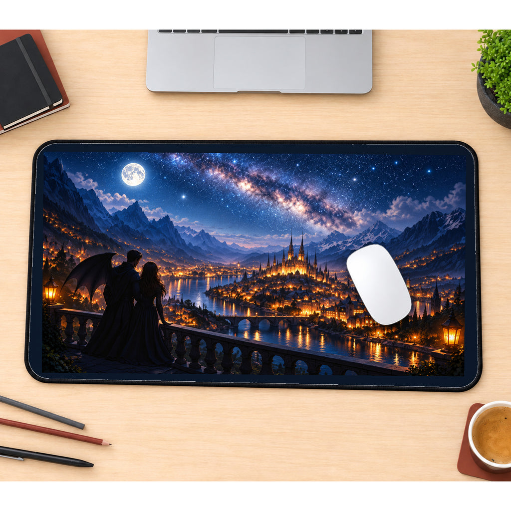 Starry Mountain City Overlook desk mat — product mockup 1