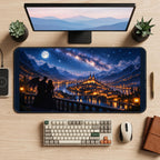 Starry Mountain City Overlook desk mat — product mockup 2