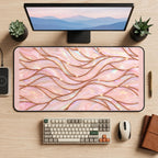 Rose Pink Iridescent Waves desk mat — product mockup 2