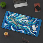 Ethereal Blue Whale Glass Art desk mat — product mockup 3