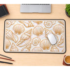 Ivory and Gold Tone Seashells desk mat — product mockup 1