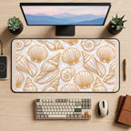 Ivory and Gold Tone Seashells desk mat — product mockup 2