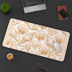 Ivory and Gold Tone Seashells desk mat — product mockup 3
