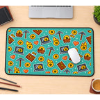 Bitcoin Miner Doodle Pattern desk mat — product mockup 1
