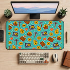 Bitcoin Miner Doodle Pattern desk mat — product mockup 2