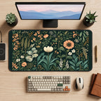 Green Cottage Garden Flowers desk mat — product mockup 2