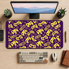 Purple and Yellow Game Controllers desk mat — product mockup 2
