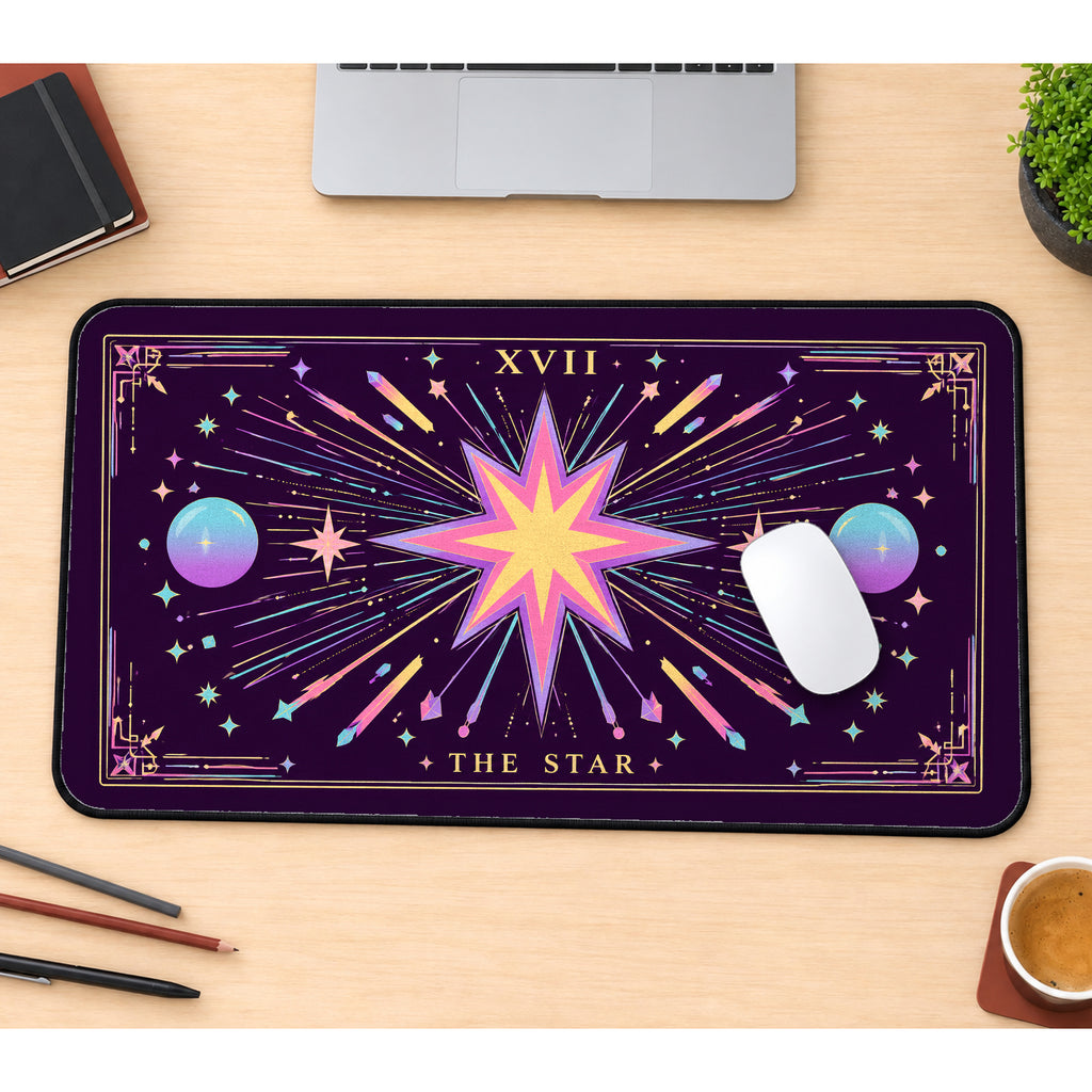 The Star Tarot Burst desk mat — product mockup 1