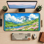 Alpine Wildflower Lake desk mat — product mockup 2