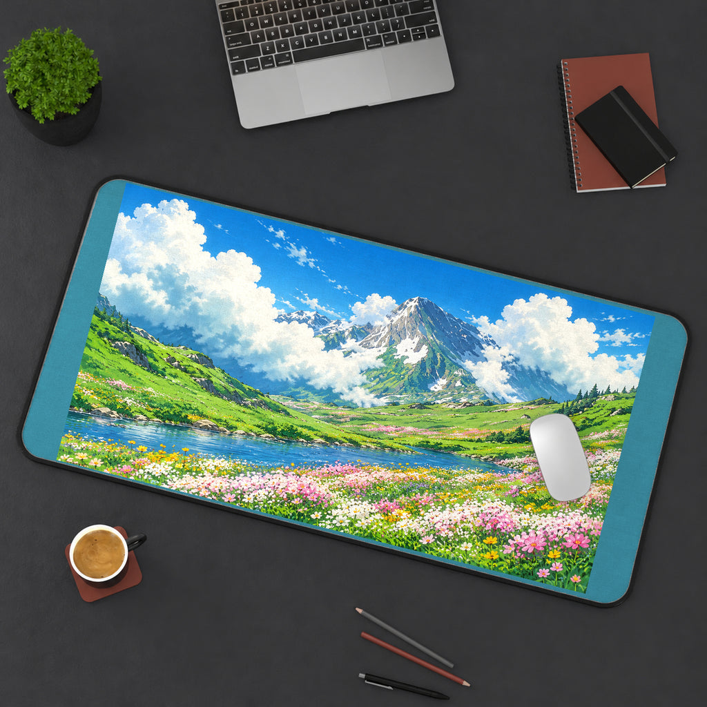 Alpine Wildflower Lake desk mat — product mockup 3