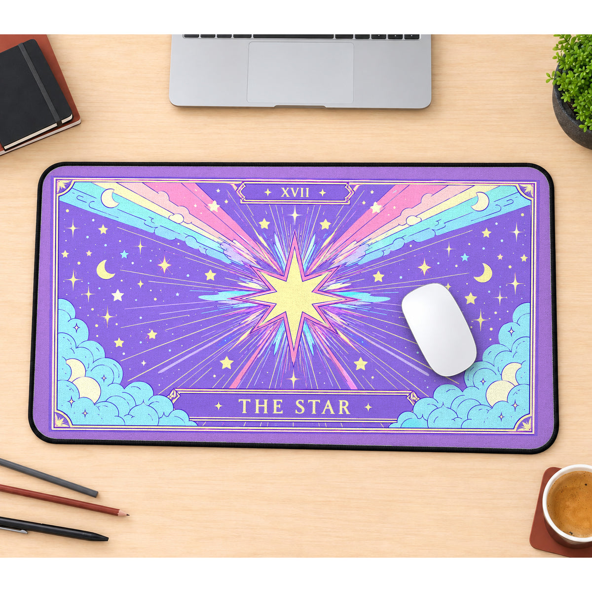 Pastel Star Tarot Sky desk mat — product mockup 1