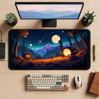 Starry Space Camp in the Pines desk mat — product mockup 2